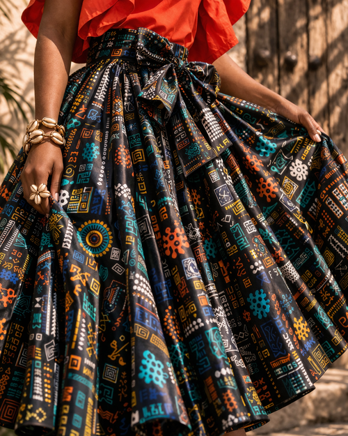 Adinkra Midi Skirt