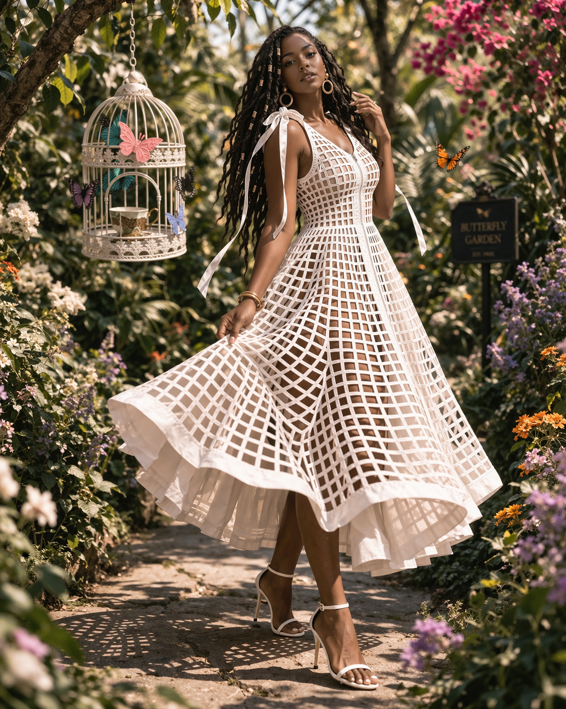 Sweetgrass Swing Dress (White)