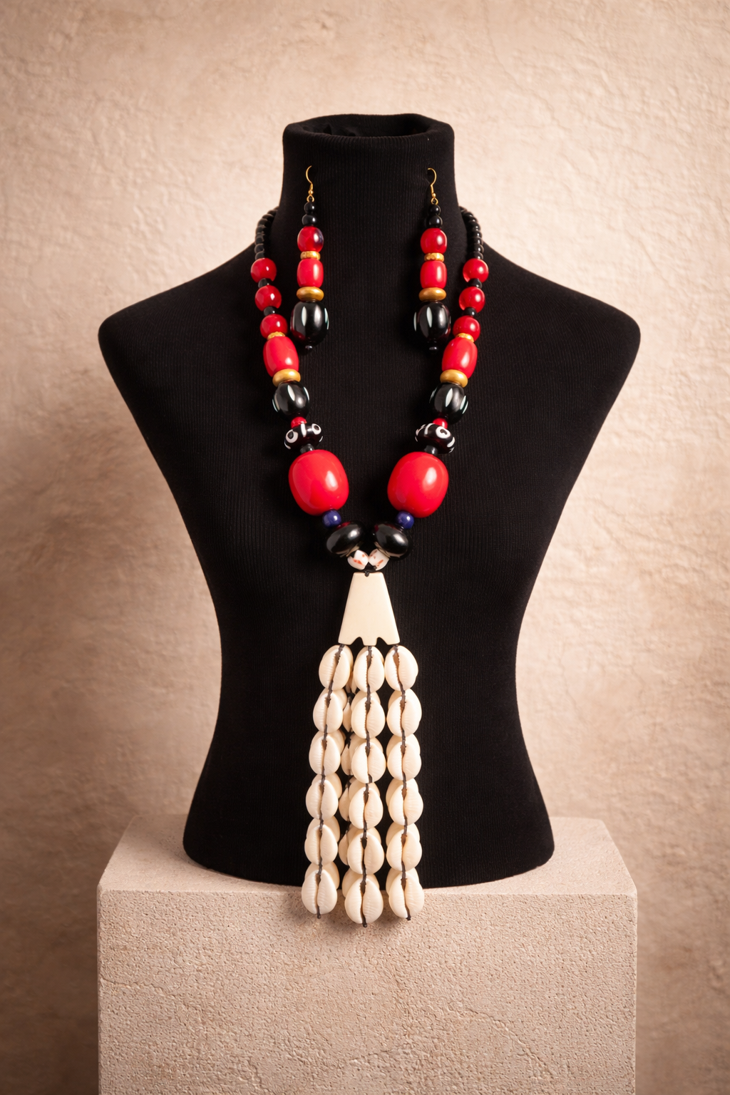 Mali Cowrie Tassel Set