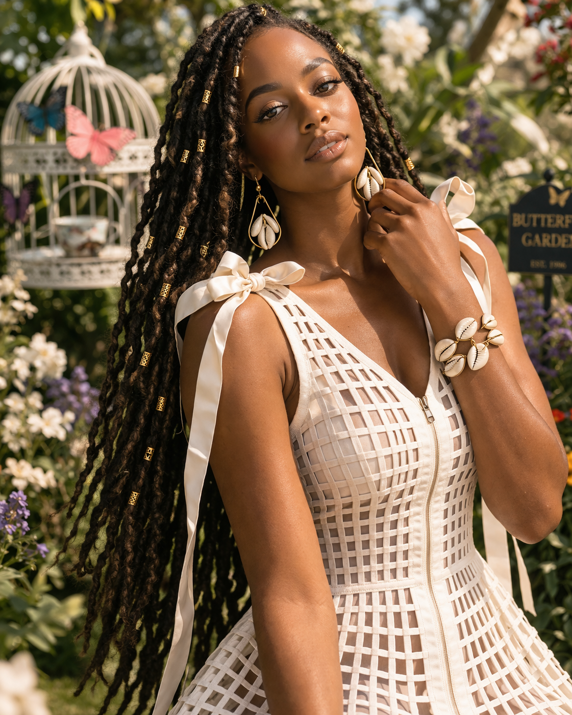 Sweetgrass Swing Dress (White)