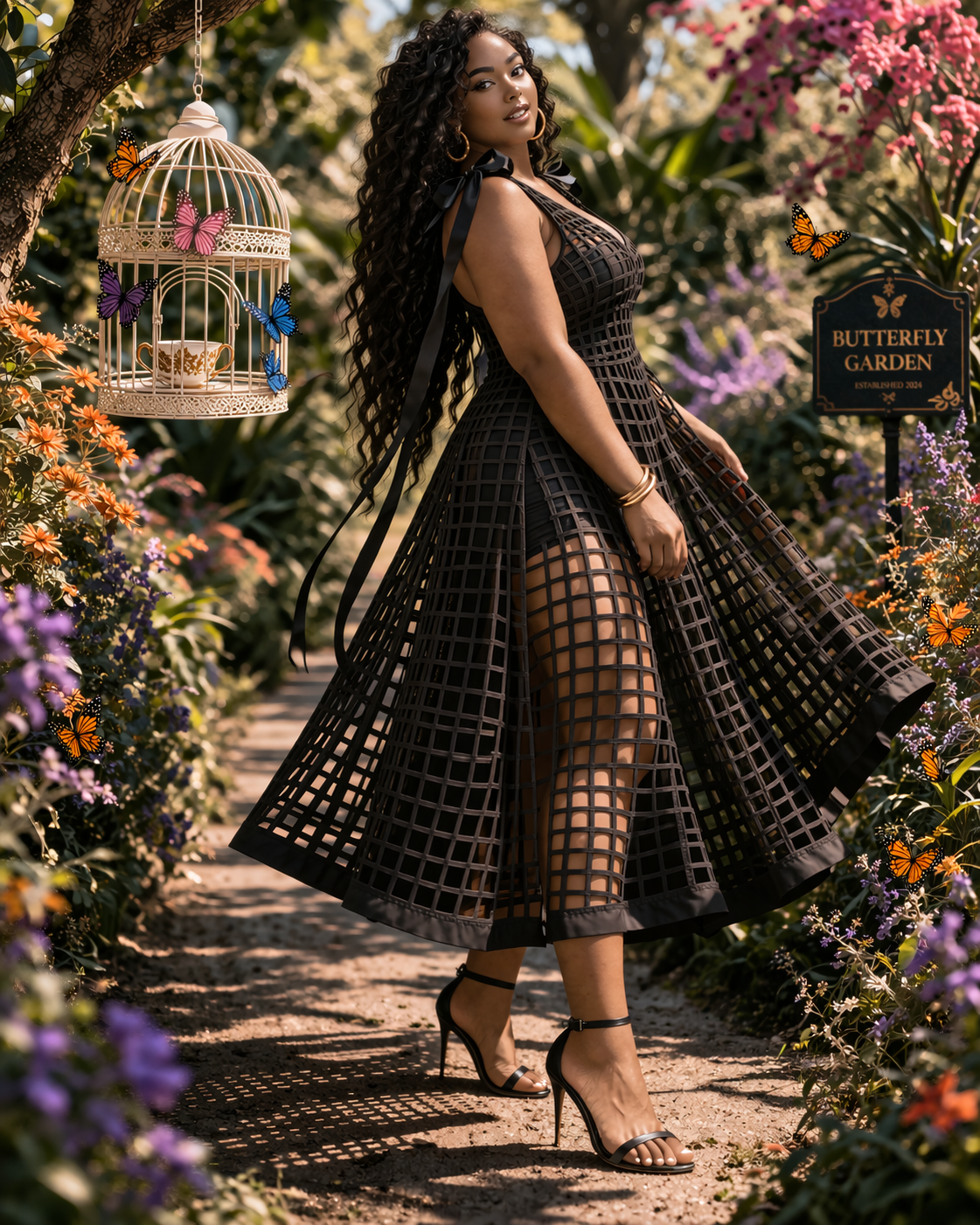 The Sweetgrass Swing Dress (Black)