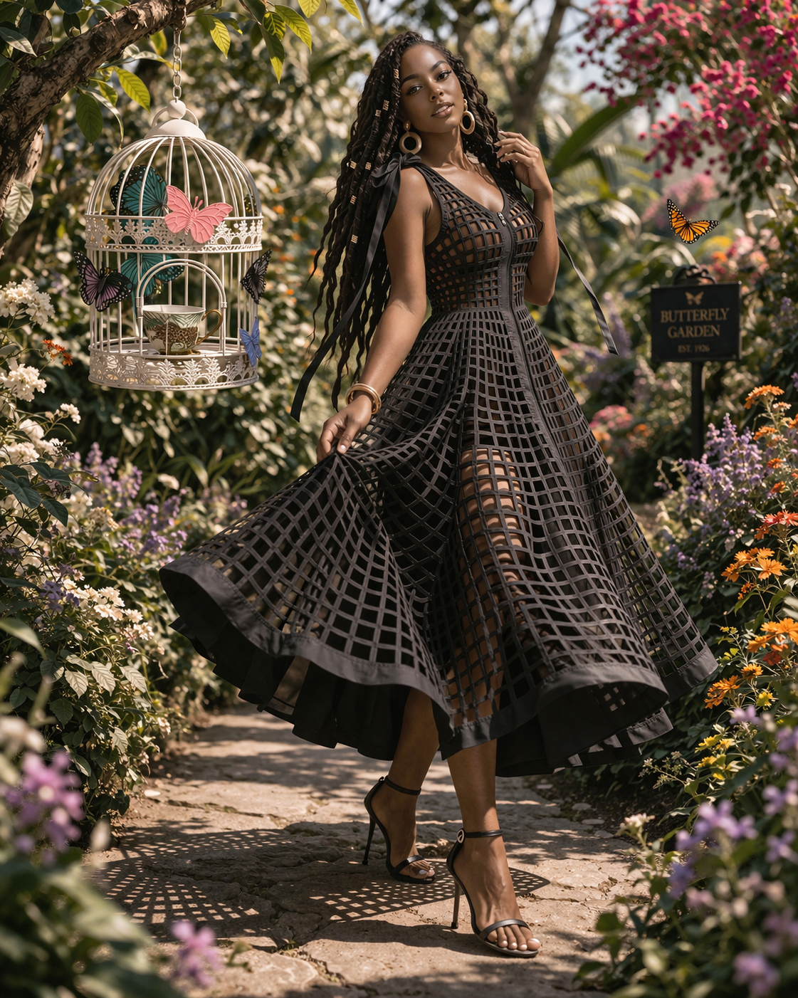 The Sweetgrass Swing Dress (Black)