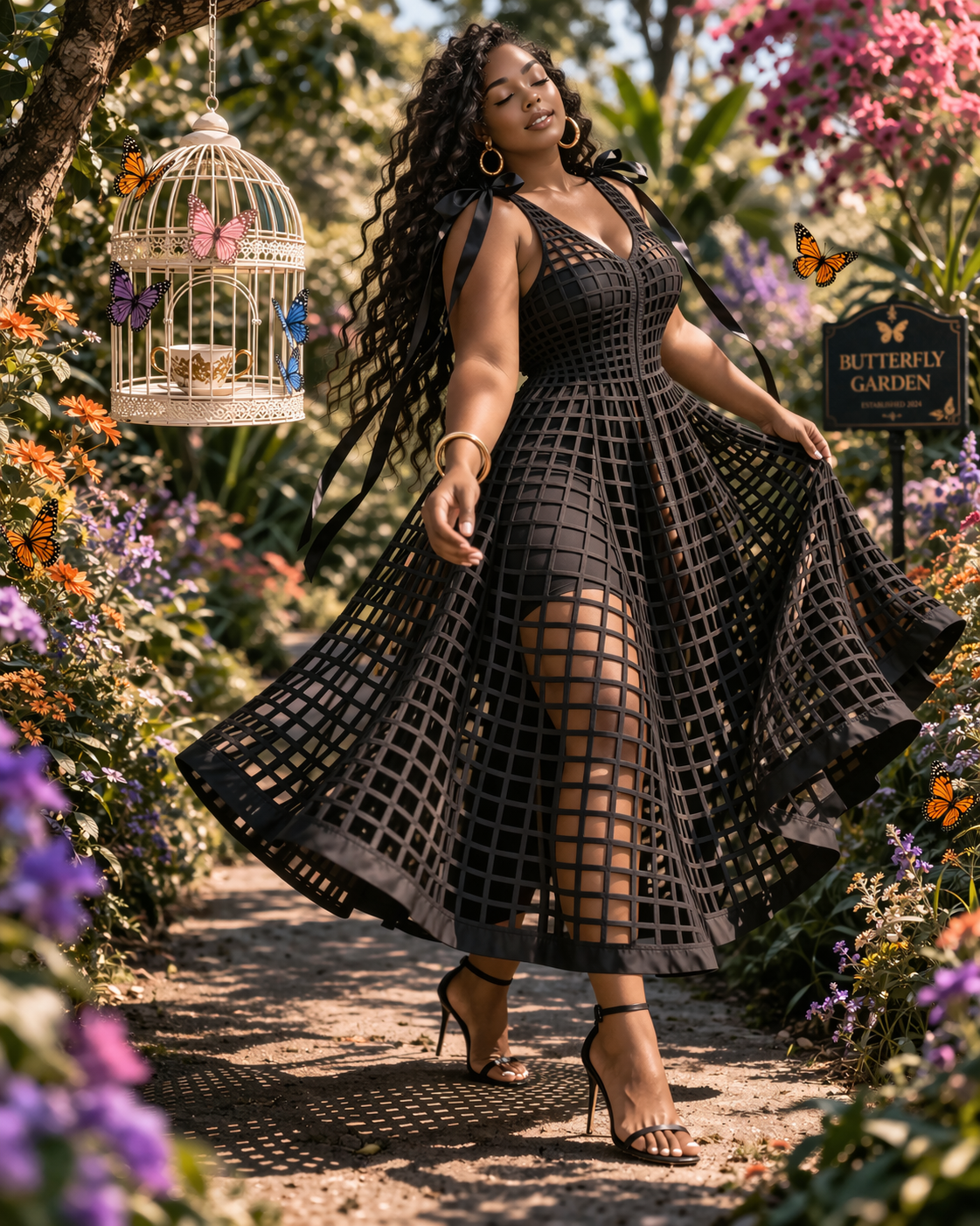 The Sweetgrass Swing Dress (Black)