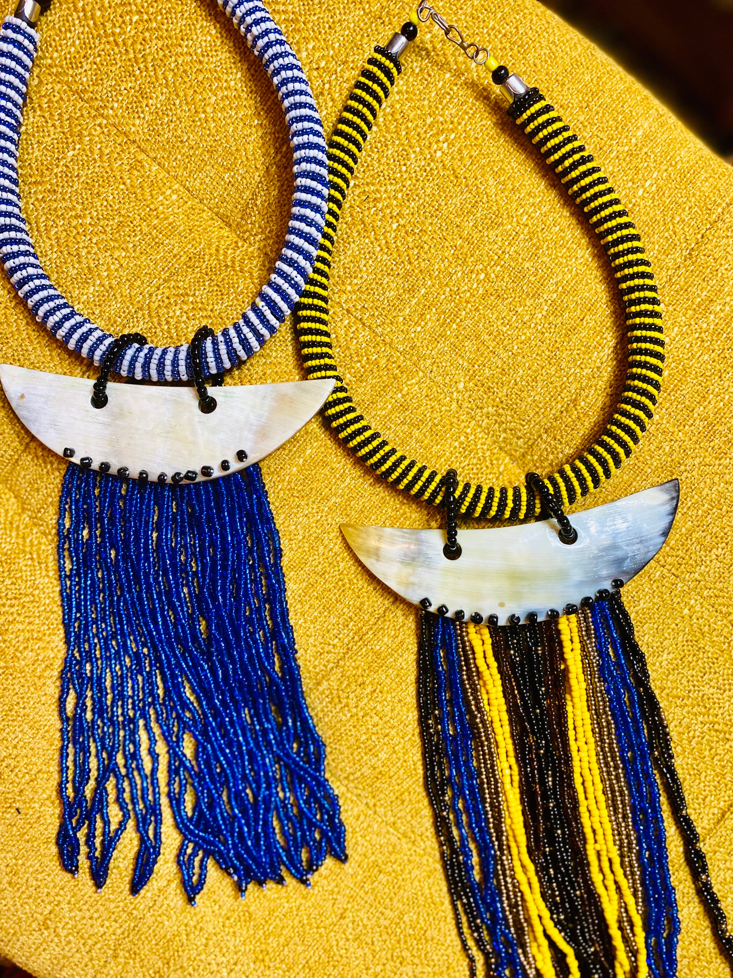 Tye Bead and Bone Choker
